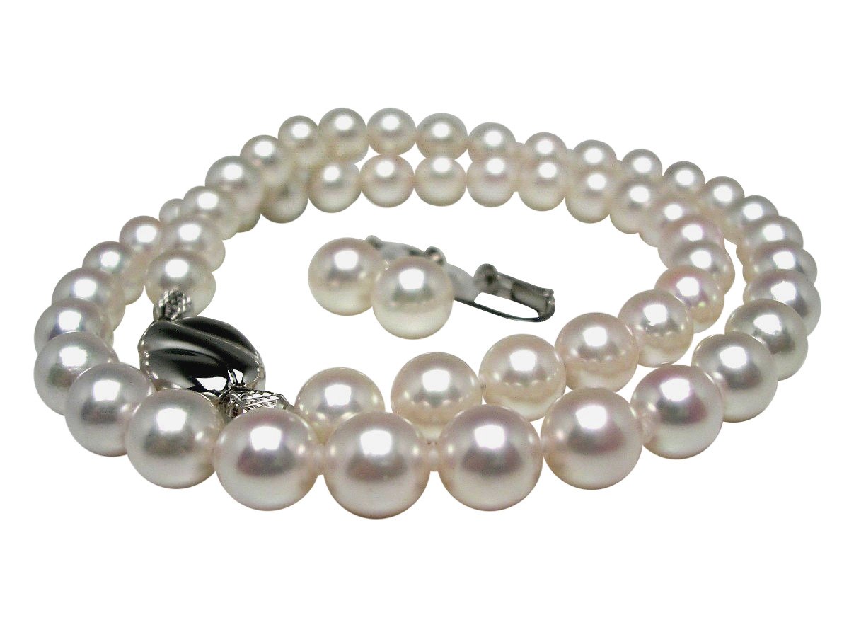 証明書付き 伊勢志摩 あこや真珠 サーモンピンク ネックレス イヤリング セット 証明書付き 伊勢志摩 あこや真珠 サーモンピンク ネックレス